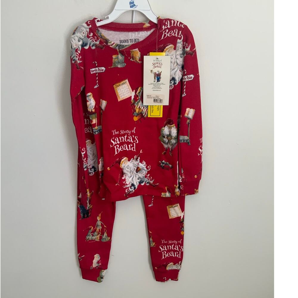 Books‎ to Bed The Story of Santa's Beard pajamas NWT size 6